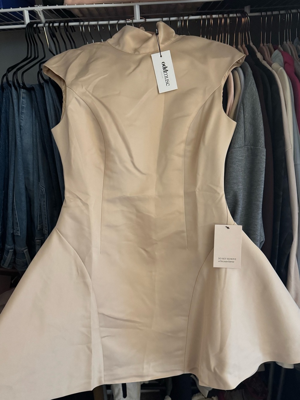ODD MUSE the ultimate muse satin high neck mini dress NWT